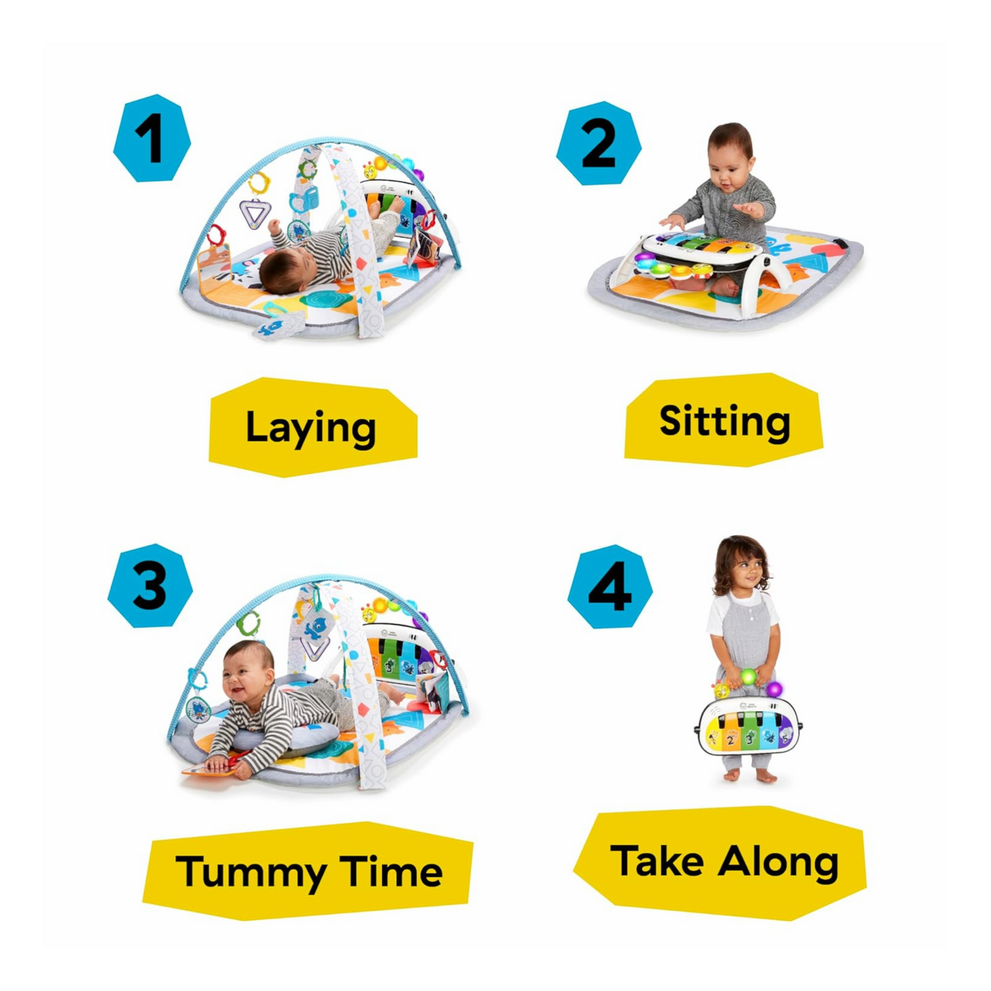 Baby Einstein lavinamasis kilimėlis Kickin’ Tunes 4in1