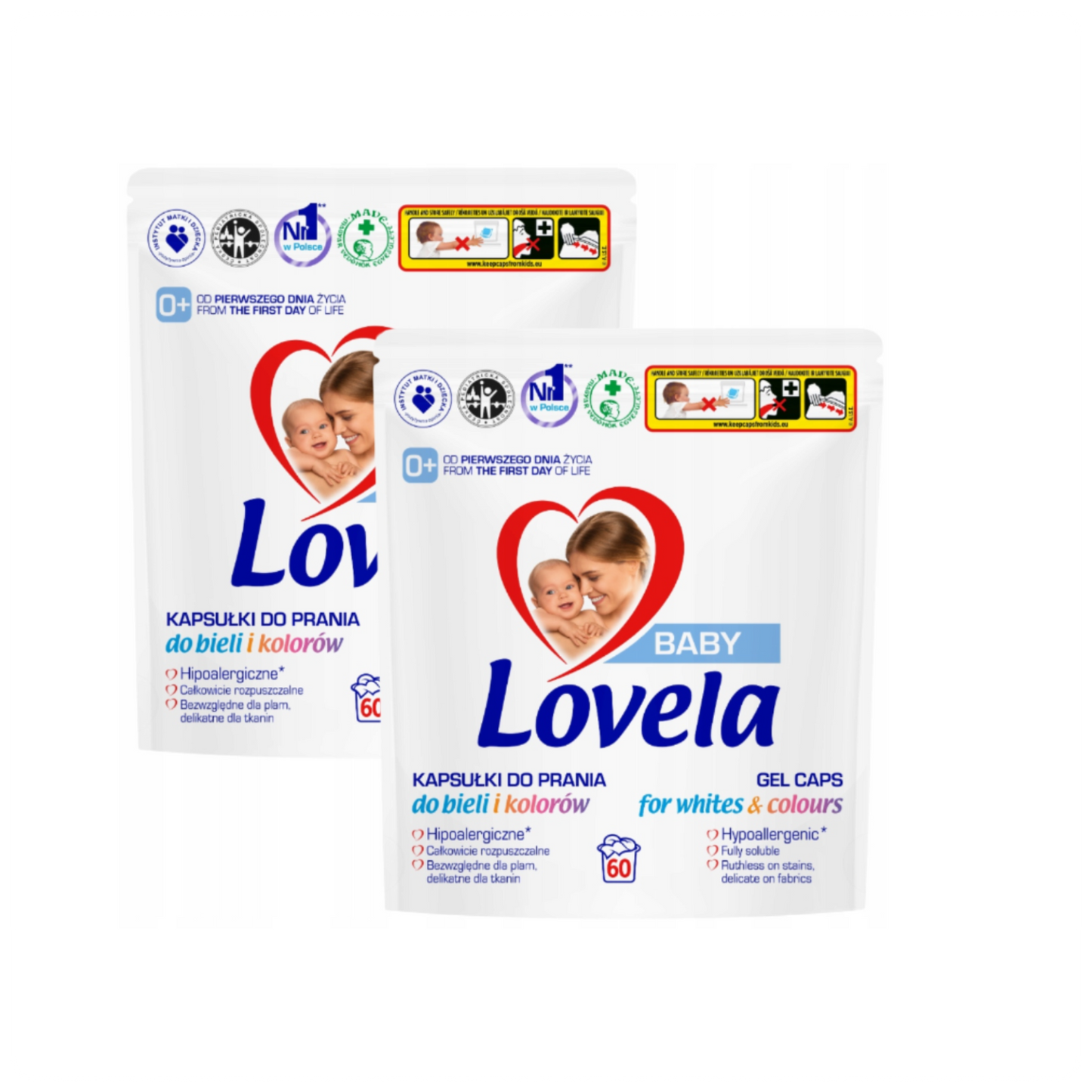 Lovela Baby skalbimo kapsulės kūdikių drabužiams - 120 vnt.