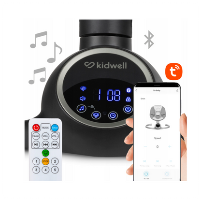 Elektrinis kūdikio gultukas KIDWELL REVE 2in1 (pilkas/sidabrinis)