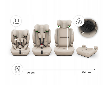 KINDERKRAFT Automobilinė kėdutė COMFORT UP 2 PLUS i-Size smėlinė