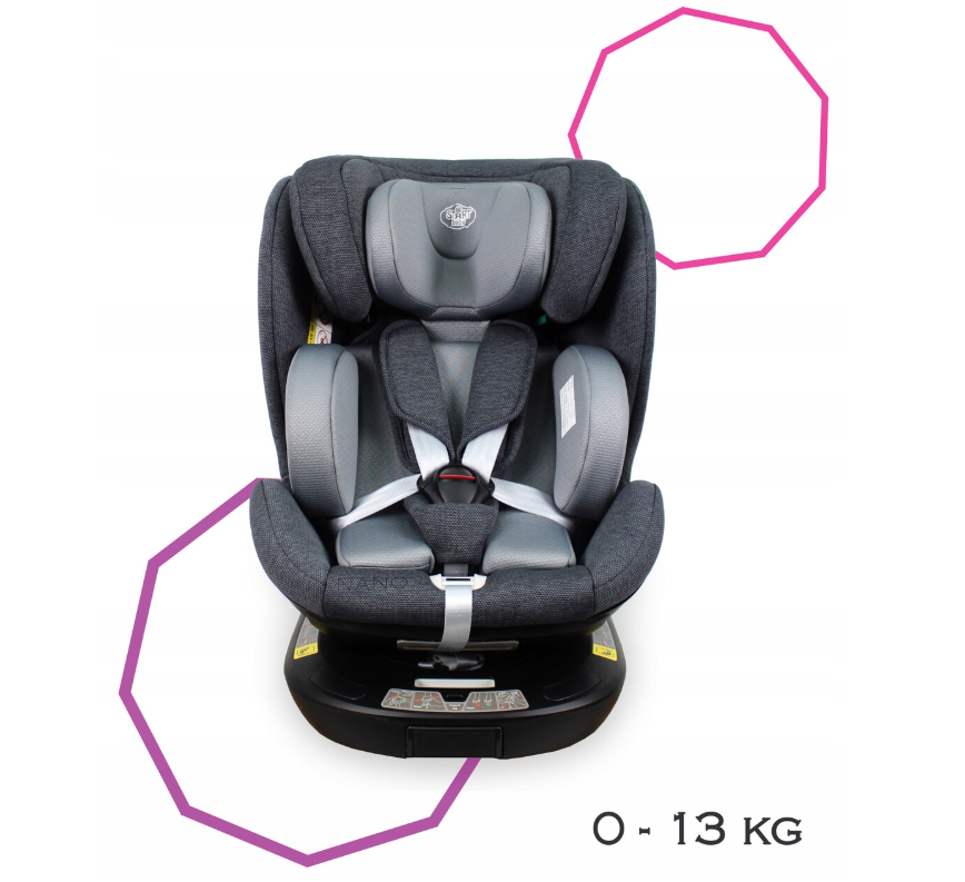 START BABY NANO Automobilinė kėdutė 40-150 cm i-Size R129, ISOFIX, 360°, atraminė koja