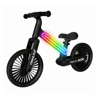 Balansinis dviratukas Trike Fix Glow su LED apšvietimu, juodas