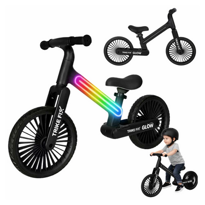 Balansinis dviratukas Trike Fix Glow su LED apšvietimu, juodas