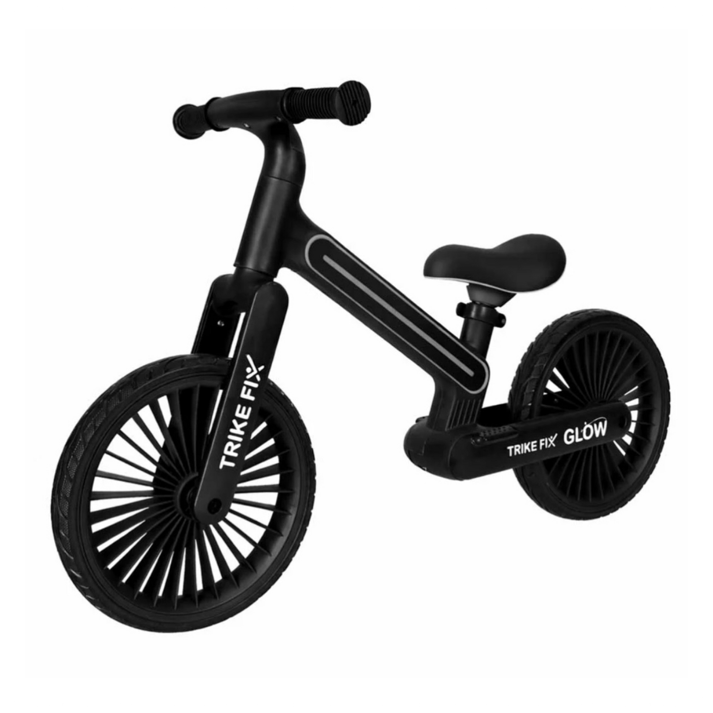 Balansinis dviratukas Trike Fix Glow su LED apšvietimu, juodas