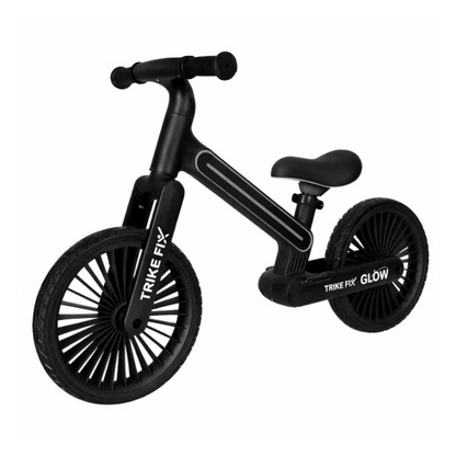 Balansinis dviratukas Trike Fix Glow su LED apšvietimu, juodas