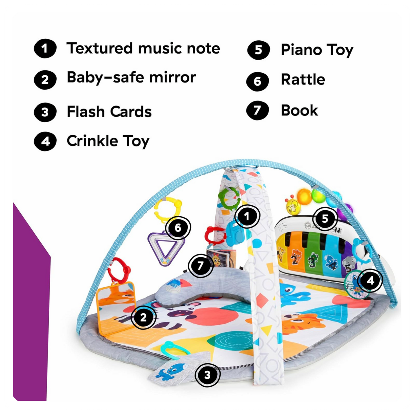 Baby Einstein lavinamasis kilimėlis Kickin’ Tunes 4in1