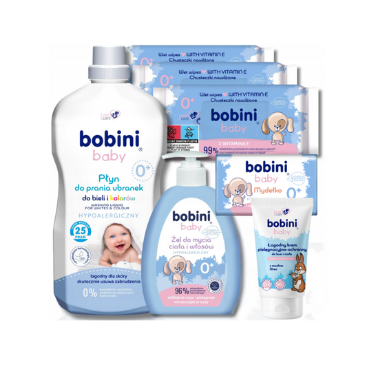 Bobini Baby kūdikių priežiūros rinkinys (7 dalių) - nuo pirmos gyvenimo dienos
