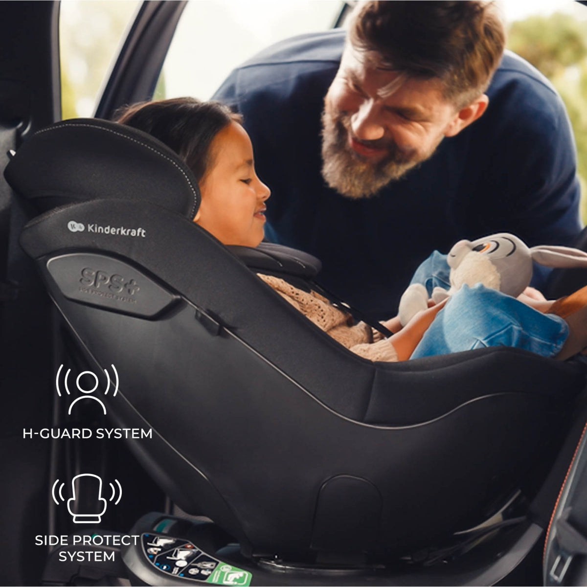 KINDERKRAFT automobilinė kėdutė I-GUARD PRO I-SIZE, 61-105 cm., Grey,